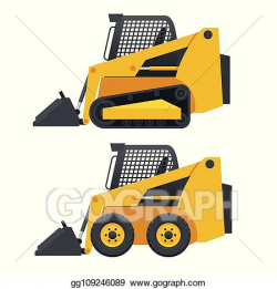 EPS Illustration - Compact excavators. steer loader side ...