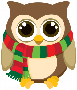 Excited christmas owl clipart