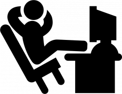 Comfortable Office Worker With His Legs Lying On The Desk Svg Png ...