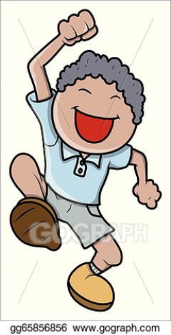 EPS Vector - Happy excited little kid boy. Stock Clipart ...