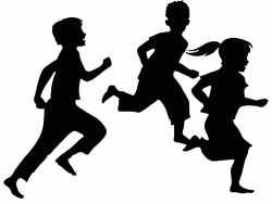 28+ Collection of Children Running Clipart Black And White | High ...