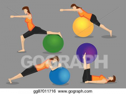 EPS Illustration - Woman fitness exercise workout with gym ...