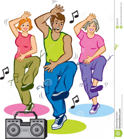 clipart danse | Vector Illustration of 3 people exercising ...