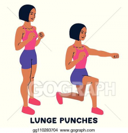 EPS Illustration - Lunges. lunge punches. sport exersice ...
