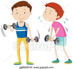Vector Illustration - Strong man and weak man. EPS Clipart ...