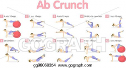 Vector Stock - Abs workout set. Clipart Illustration ...