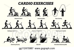 Vector Stock - Cardio exercises and fitness training at gym ...