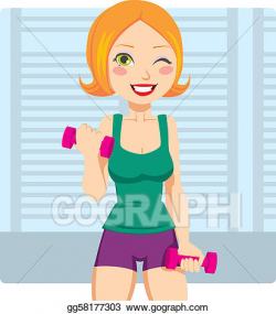 Clip Art Vector - Fitness weight exercise. Stock EPS ...