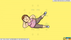 A Fat Woman Doing Some Side Leg Lift Exercises On A Solid ...