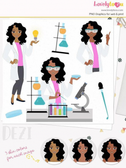 Scientist woman character clipart science lab girl beaker ...