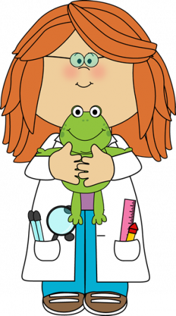 Girl Scientist with Frog - Girl for Welcome Board ...