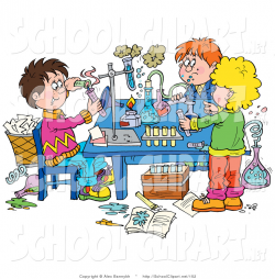 Clip Art of a Group of School Children Conducting Science ...