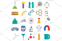 Chemical laboratory icons medicine science experiment health scientific  research vector illustration