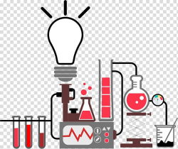 Red and black laboratory experiment illustration, Science ...