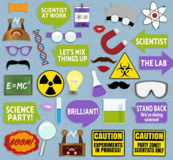 35 Science Party Photo Booth Props, Scientist Themed ...