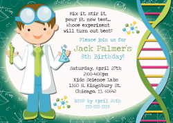 Mad Science Birthday Party Invitation Templates | Card and ...