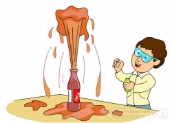 Student doing experiment on soda bottle in lab » Clipart Portal
