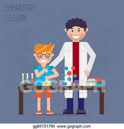 Clipart - Chemistry laboratory, education concept. Stock ...