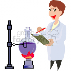 A Women Scientist Doing an Experiment clipart. Royalty-free clipart # 155486