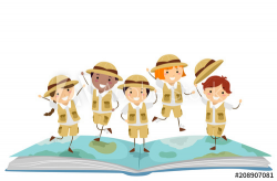 Stickman Kids Story Book Explorer Illustration - Buy this ...