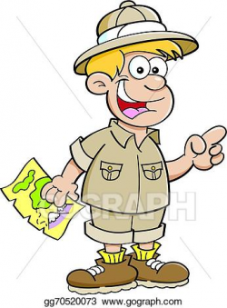 Vector Clipart - Cartoon boy dressed as an explorer. Vector ...