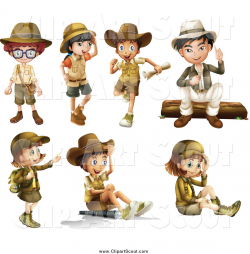 Clipart of Explorer Boys and Girls by Graphics RF - #387