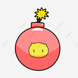 Cartoon Cute Yellow Dumpling Pink Bomb Explosion Decorative ...