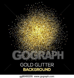 Vector Art - Gold confetti glitter on black background ...