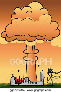 Vector Illustration - Nuclear power plant disaster. Stock ...