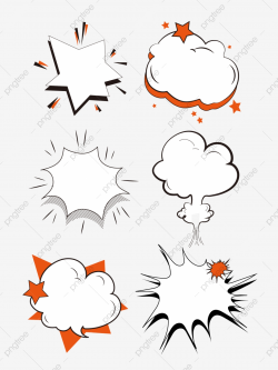 Explosion Cloud Dialog Cartoon Simple Hand Painted Material ...