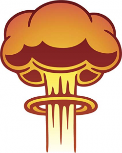 Simple Atomic Explosion Mushroom Cloud Cartoon Vinyl Decal Sticker (8