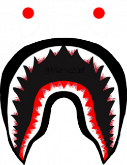 bloody bape logo teeth shark supreme bathingape memezas...