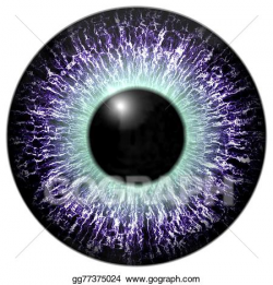 Drawing - Detail of eye with purple colored iris and black ...