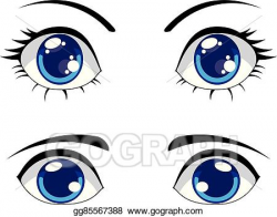 Vector Art - Cute stylized eyes. Clipart Drawing gg85567388 ...