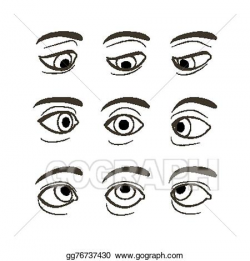 Vector Illustration - Set of eyes positions. Stock Clip Art ...