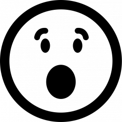 Surprised Emoticon Square Face With Open Eyes And Mouth Svg Png Icon ...