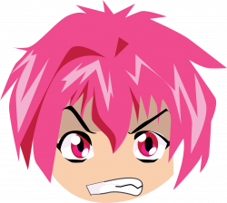 Clipart - Angry Manga Face