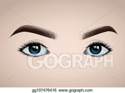 Vector Art - Beautiful realistic female eyes and eyebrows ...