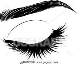 Vector Illustration - Closed eye with long eyelashes and ...