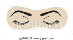 EPS Vector - Closed eyes with eyelashes and eyebrows. Stock ...