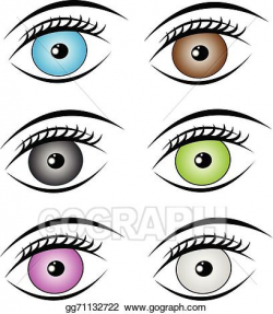 Clip Art Vector - Colorful eyes set. Stock EPS gg71132722 ...
