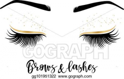 Vector Stock - Brows and lashes lettering. Clipart ...