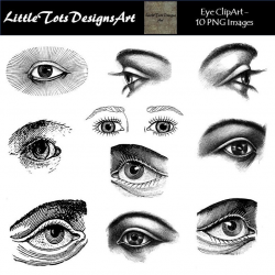 Eyes Clipart - Eyes, Eyebrow, Open Eyes - Eyes Clip Art - Eye Silhouette -  Silhouette - Personal and Commercial Use - Instant Download