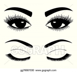Vector Illustration - Silhouettes of eyebrows and eyes. EPS ...