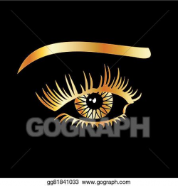 Vector Stock - Golden eye with eyebrow and details. Clipart ...