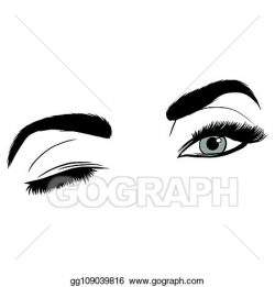 EPS Illustration - Illustration with woman s eye wink ...