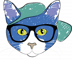 Clipart - Cat Wearing Glasses