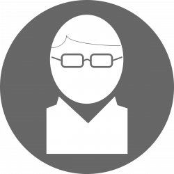 Clipart - Icon: Glasses Hair Part White on Grey