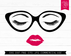Eyeglasses Svg Lips and Lashes Svg Cut File Digital Design, Instant  Download, Dxf, Red Lipstick Svg, Eyelashes Svg, Glasses, Face, Eyebrows