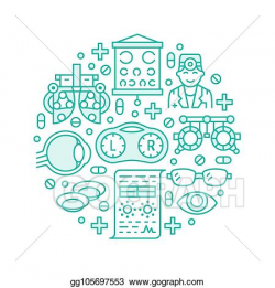 Vector Clipart - Ophthalmology, eyes health care circle ...